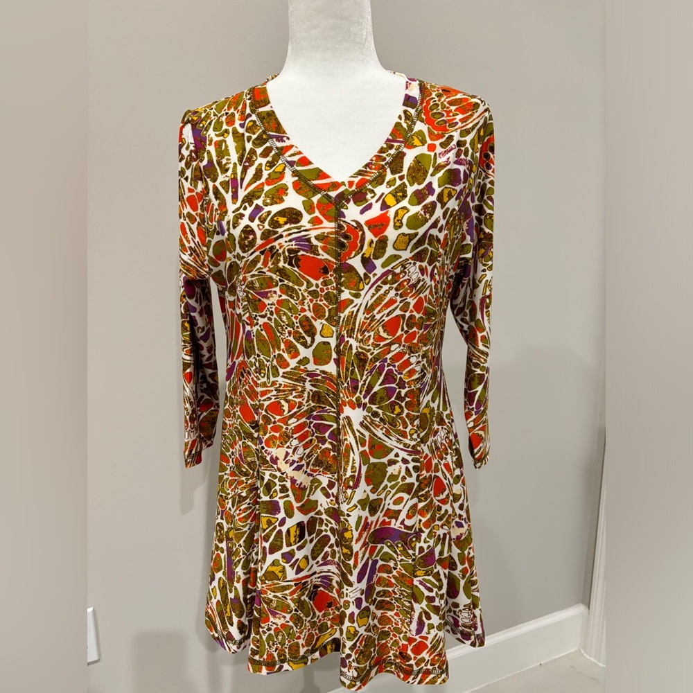 Attitudes by Renee Medium Como Jersey Godet Tunic with Hi-low Hem